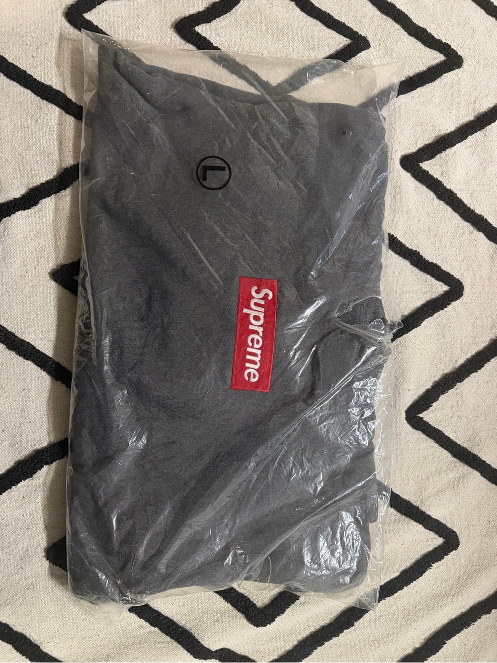 Supreme Charcoal Hoodie with Red Box Logo